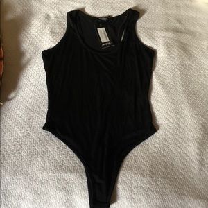 Black racer back body suit